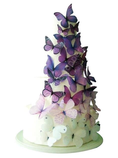 Wedding Cake Topper Edible Cake Topper Ombre Edible Butterflies In