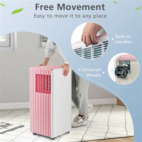 Costway 10000 Btu Ashare Portable Air Conditioner 3 In 1 Ac Unit With Cool Dehum Fan Sleep Mode