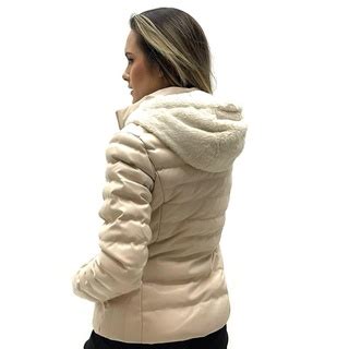 Jaqueta Alpelo Puffer Em Pu Capuz Feminina Shopee Brasil