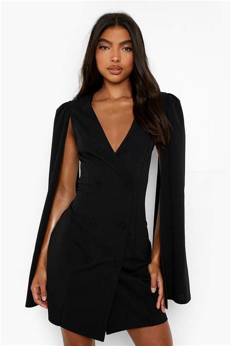 Womens Tall Cape Sleeve Blazer Dress Boohoo Uk