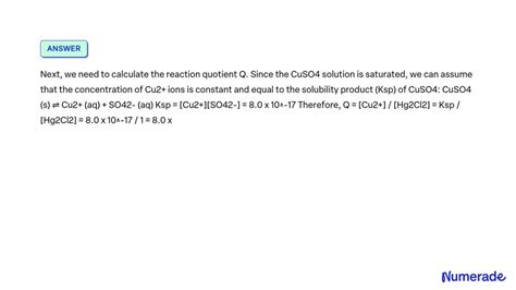 SOLVED A Cell Was Prepared By Dipping A Cu Wire And A Saturated