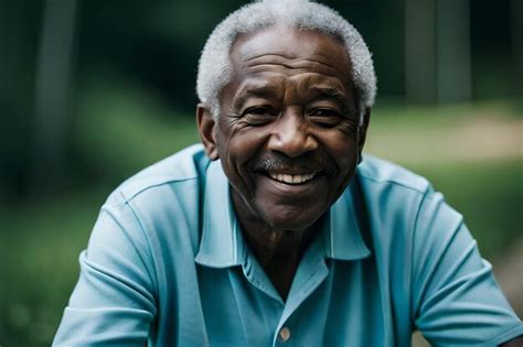 Premium AI Image Closeup Side View Of A Senior African American Man