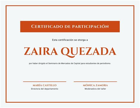 Plantillas De Certificados De Participación Gratis Canva