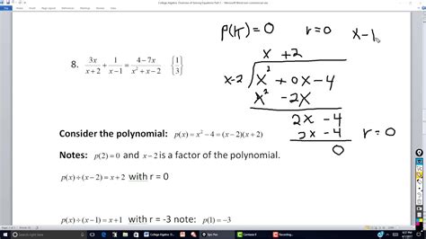 College Algebra Overview Of Solving Equations Part 3 Youtube