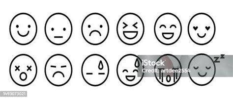 Ilustrații De Stoc Cu Emoticoane Set Colecția De Fețe Emoji Emojis Stil