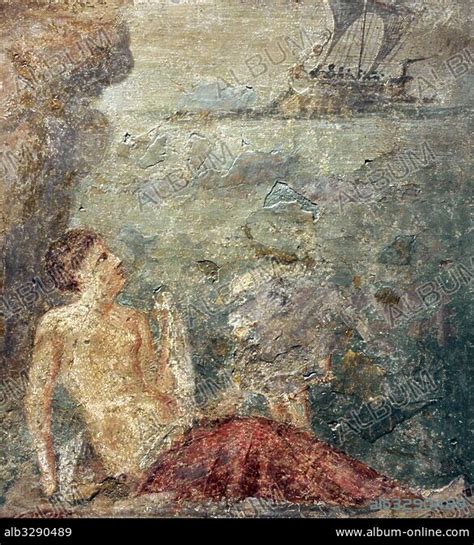 Fresco romano con la representación de Ariadna abandonada por Teseo