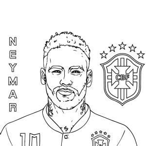 Coloriage Neymar Tous Nos Dessins Imprimer Avec T Te Modeler