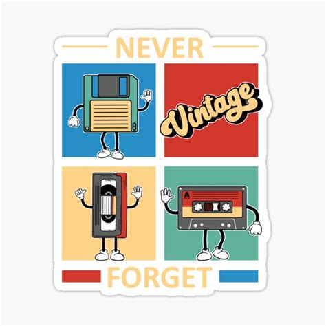 Never Forget Floppy Disk Vhs Tape Cassette Tape Sticker For Sale By 2ribu Redbubble