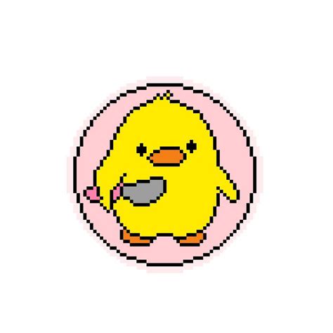 Meme Duck With Knife By Elizabeth Bal Redbubble Pixel Art Pixel Art Pattern Pixel Art Grid