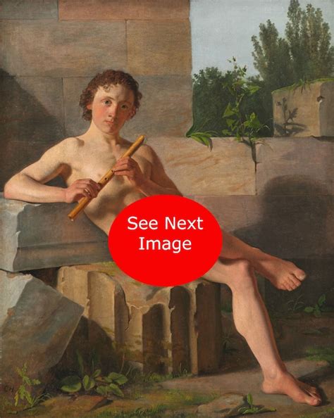 NAKED FLUTE PLAYER Constantine Hansen Print Th Century Oil Etsy
