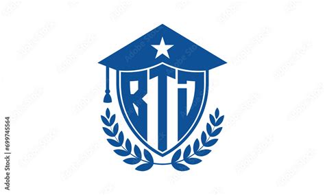 Btd Three Letter Iconic Academic Logo Design Vector Template Monogram