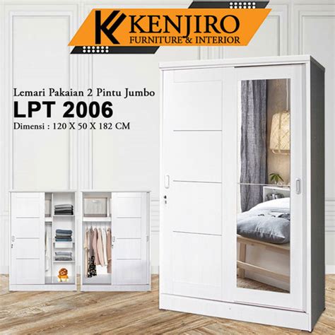 Jual Lemari Pakaian Pintu Kaca Sliding Jumbo Lunar Lpt Kab