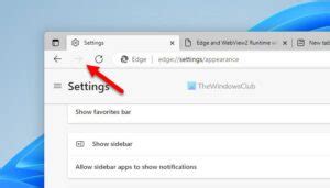 How to enable Forward button in Microsoft Edge