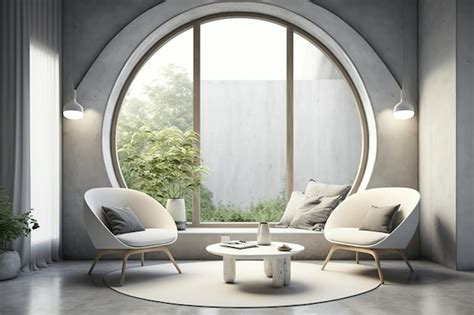 Premium Ai Image Minimalist Living Room With Concrete Walls Arc