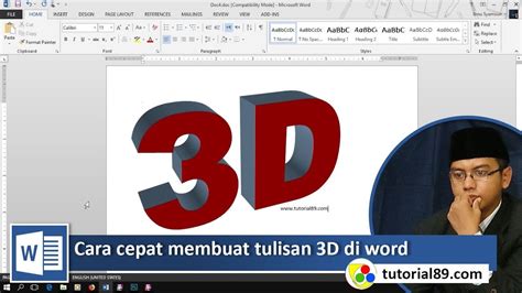 Cara Mudah Membuat Tulisan 3d Di Microsoft Word Youtube