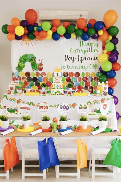 the very hungry caterpillar birthday backdrop party first themes