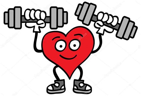 Heart Lifting Weights Stock Vector Rubiocartoons