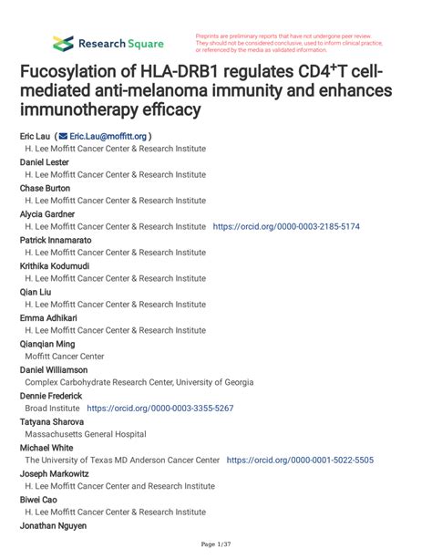 PDF Fucosylation Of HLA DRB1 Regulates CD4 T Cell Mediated Anti