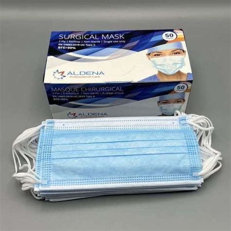 Type Ii Surgical Mask Aldena Eood Polypropylene Adult Box Of 50