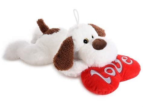 Cagnolino Sdraiato In Peluche Con Cuore Ricamato Love