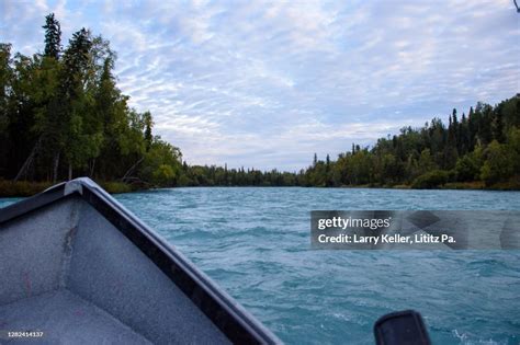 Kasilof River Alaska View From A Drift Boat High Res Stock Photo