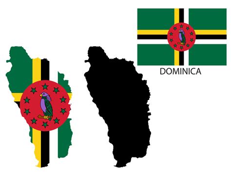 dominica flag and map illustration vector 21822836 Vector Art at Vecteezy