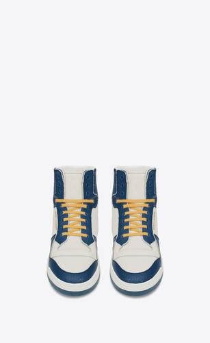 Mens Sneakers High Top Leather And Suede Saint Laurent Ysl