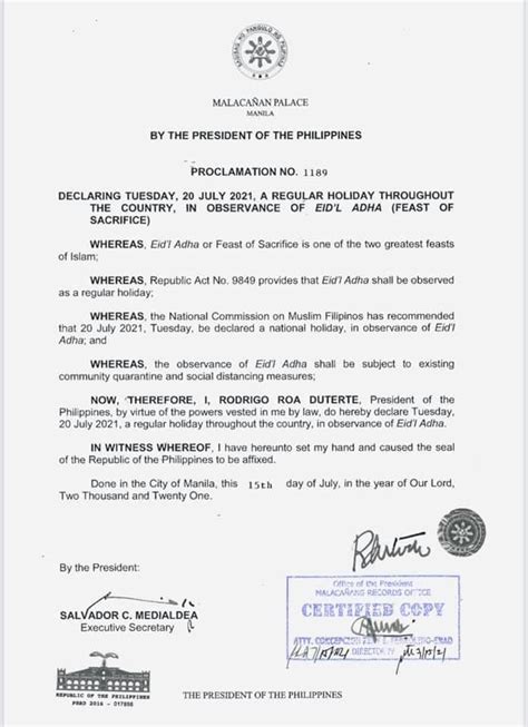 Holiday 2022 Philippines Proclamation - Holiday Schedule 2022