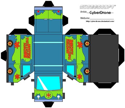 Mystery Machine From Scooby Doo Paper Toy Free Printable Papercraft Templates