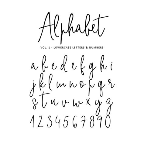 Hand Drawn Vector Alphabet Signature Script Brush Font Isolated