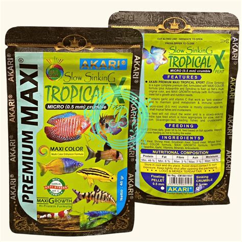 Jual Akari Premium Maxi Tropical Xpert Micro Pellet 0 5mm Slow Sinking