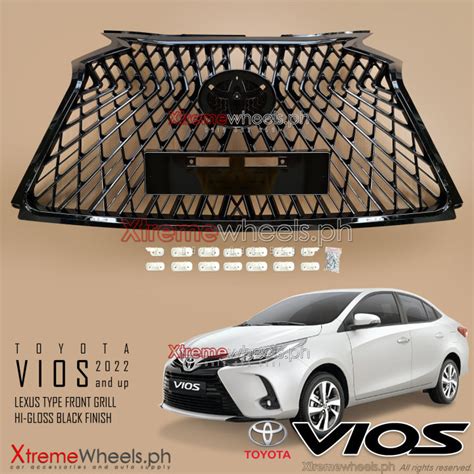 Toyota Vios Lexus Type Hi Glossy Black Front Bumper Grill