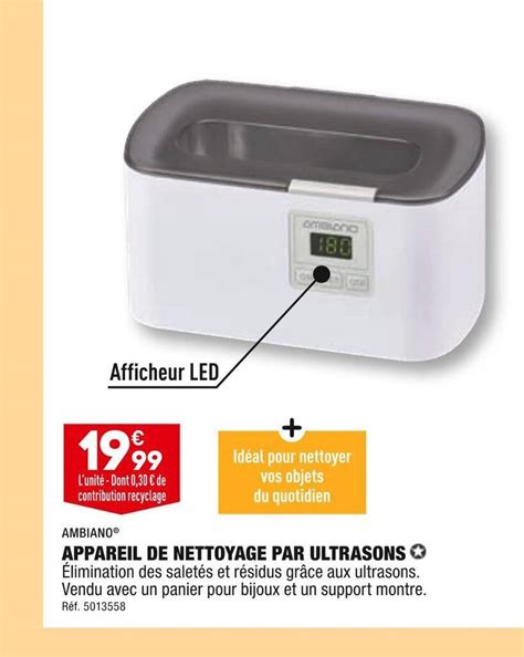 Promo Ambiano Appareil De Nettoyage Par Ultrasons Chez Aldi