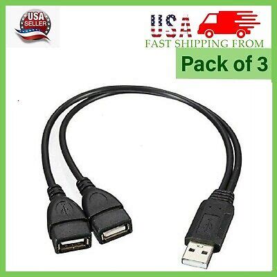 X Usb A Male To Dual Usb Female Jack Y Splitter Hub Cord