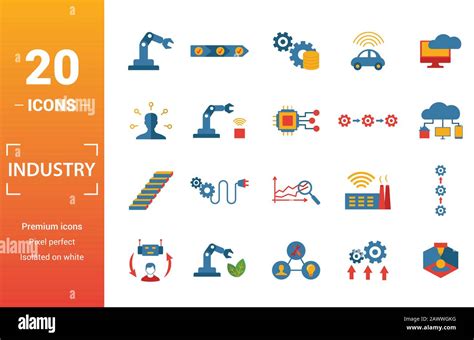 Industry Icon Set Include Creative Elements Automation Data