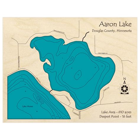 Aaron Lake 3d Custom Wood Map Lake Art Llc