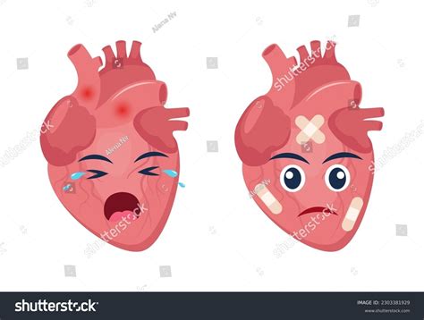 Healthy Unhealthy Heart Over Royalty Free Licensable Stock