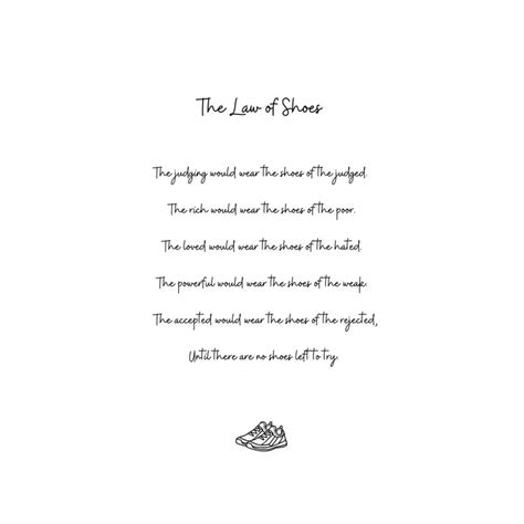 Printable The Law Of Shoes Poem Contemporary Art And Room Decor Etsy