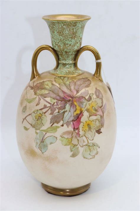 Hand Painted Doulton Burslem Twin Handled Floral Vase Royal Doulton