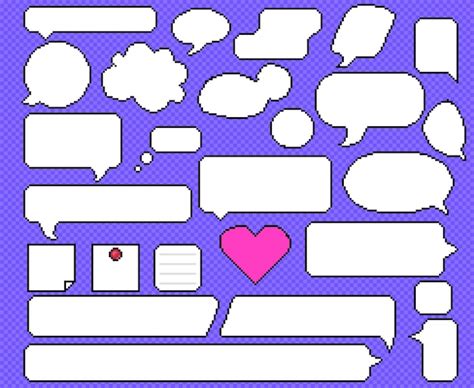 Premium Vector Pixel Dialog Set Speech Bubbles Dialog Note Thought