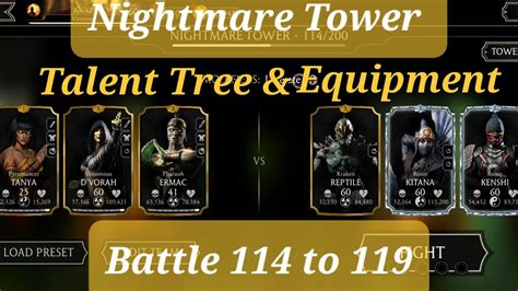 Mk Mobile Nightmare Tower Battle Talent