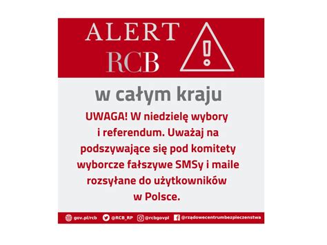 Uwaga Alert Rz Dowy Rcb W Sprawie Esemes W Wyborczych