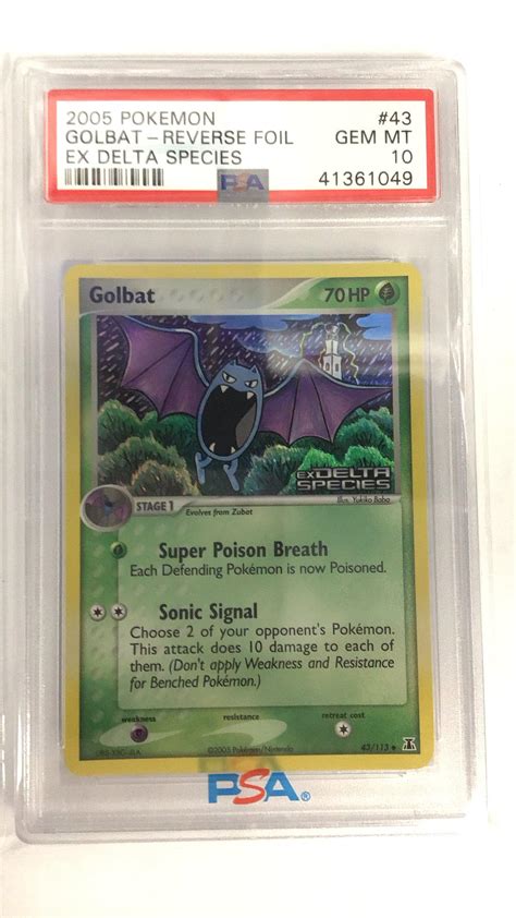 2005 Pokemon Ex Delta Species 43 Golbat Reverse Foil Psa 10 Gamestop