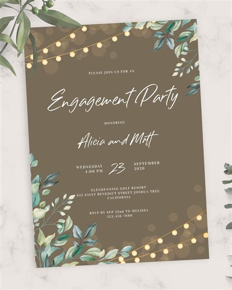 Engagement party invitation card – Artofit