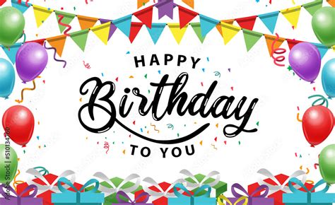 Happy Birthday Vector Transparent Background Colorful Happy Birthday