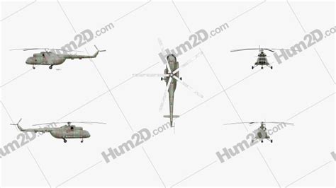 Mil Mi-8 Transport Helicopter Blueprint in PNG - Download Aircraft Clip ...