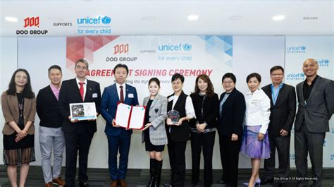 Doo Group And Unicef Hk Successfully Sign Collaboration Agreement Doo