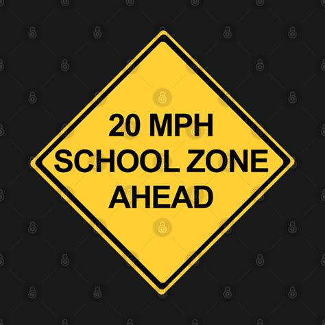 20 MPH School Zone Ahead Warning Sign - Road Signs - T-Shirt | TeePublic