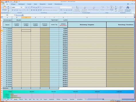 Beste Excel Vorlage Tool Haushaltsbuch Kassenbuch Kostenlos Vorlagen