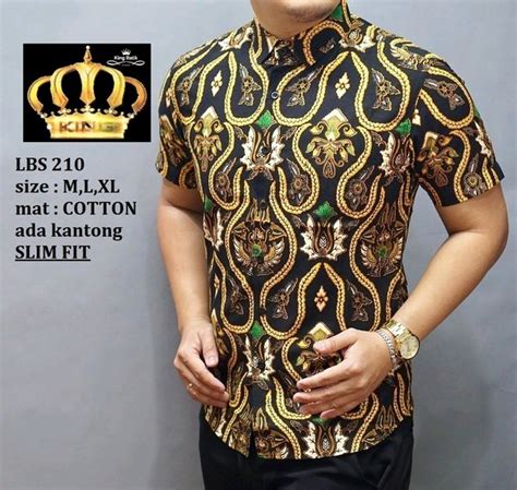 Jual KEMEJA BATIK PRIA LENGAN PENDEK SLIM FIT LBS 210 Di Lapak